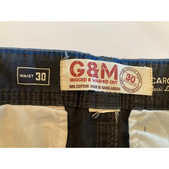 G&M dark gray “Rugged and Washed Out” flat front chino cargo shorts size 30 -NWT - Picture 4 of 4
